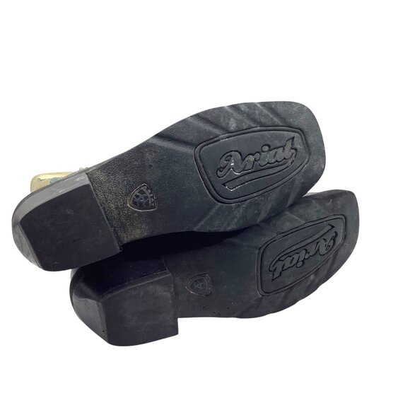 Ariat Women Western Boots 7.5 Snakeskin Leather Upper Embroidered Floral Design - Picture 4 of 6